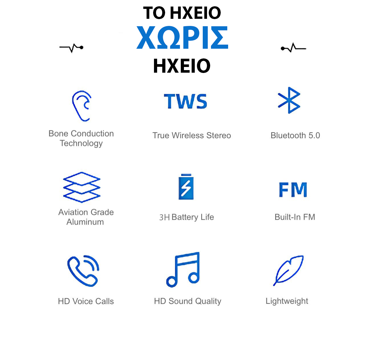 Μικρό Ασύρματο Bluetooth Ηχείο Δονήσεων Bone Conduction TWS - Vibration Speaker